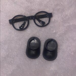 Labubu glasses and shoes, black New